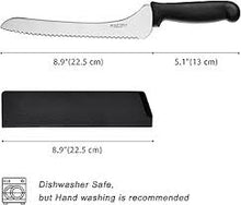 Load image into Gallery viewer, 9 Inch Offset Serrated Bread Knife - Bagel