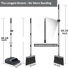 Load image into Gallery viewer, Broom and Dustpan Set (Black&amp;Gray)